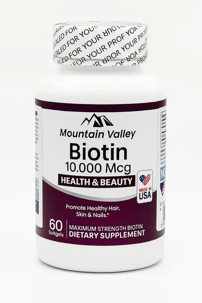 Biotina 10.000 mcg 100 Softgels Mountain Valley