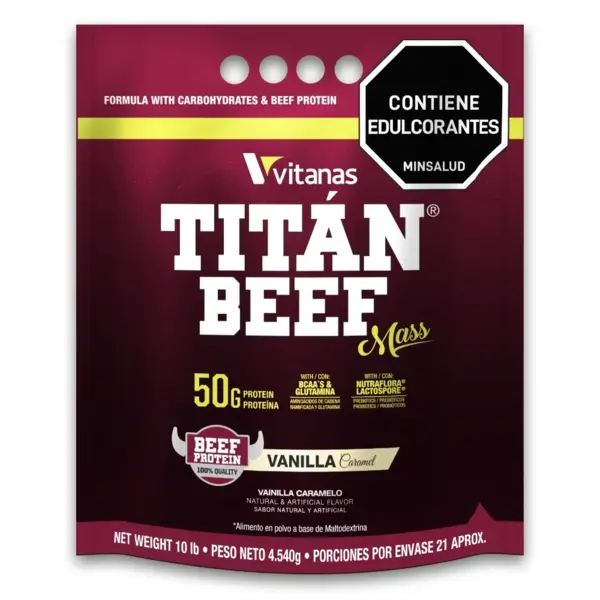 Titan Beef Mass 10 libras – Vainilla Caramelo