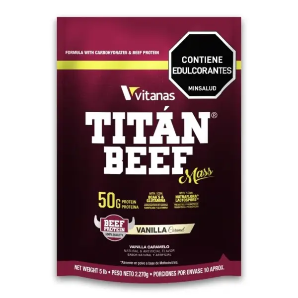 Titan Beef Mass 5 libras – Vainilla Caramelo